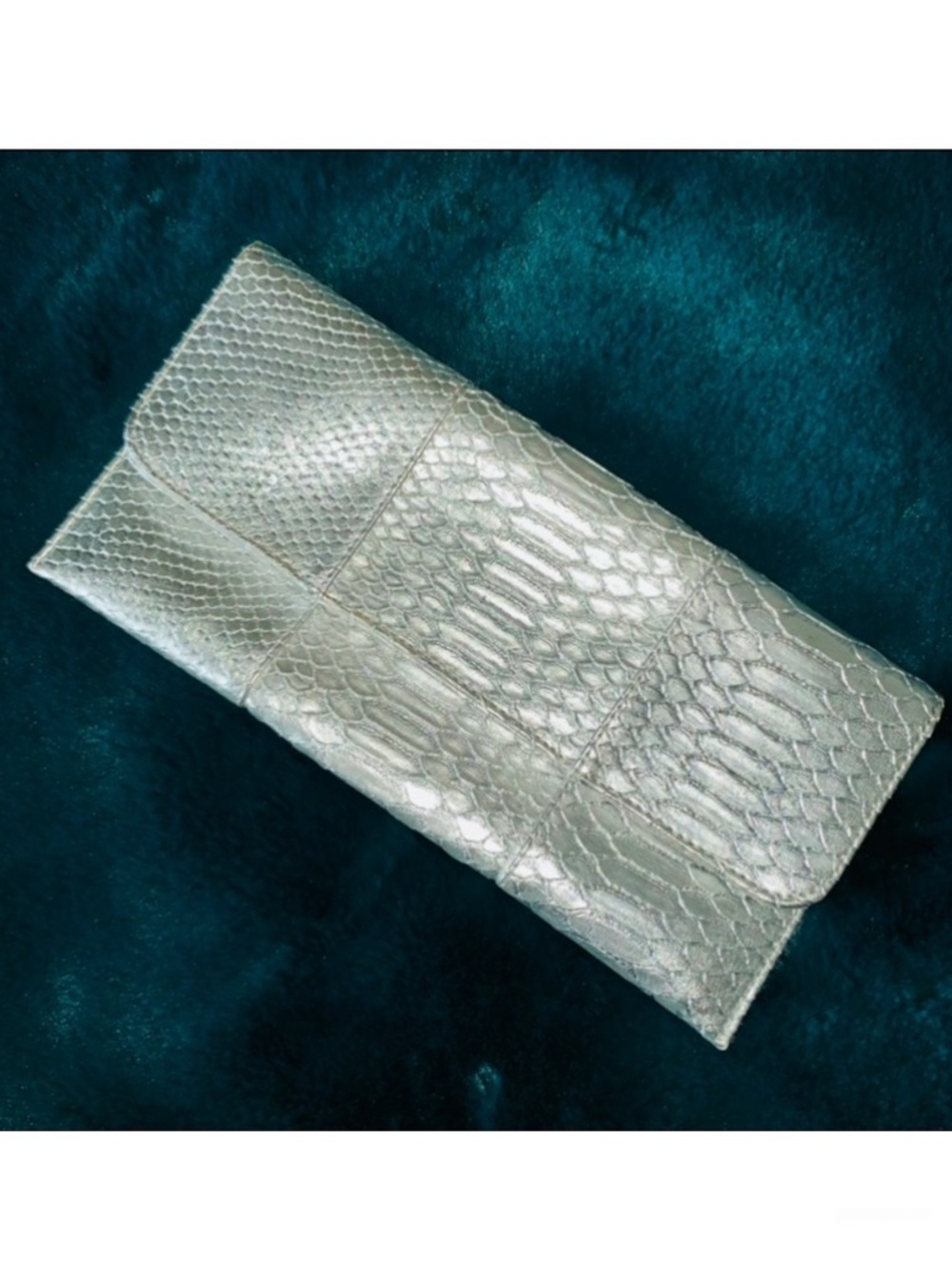 SILVER CLUTCH, Vegan Leather, GORGEOUS